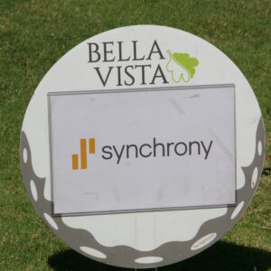 A sign for the bella vista synchrony bank.